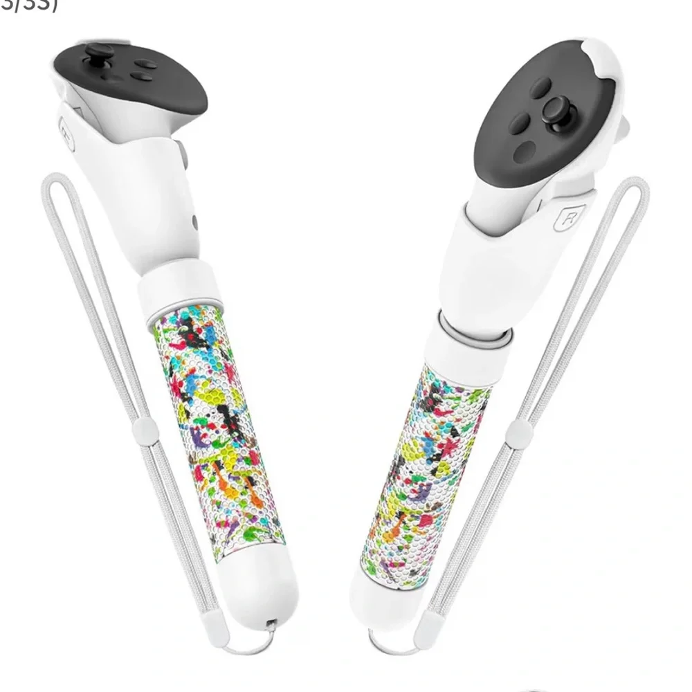 VR Handle Attachment For Meta Quest 3/3s White Graffiti NEW